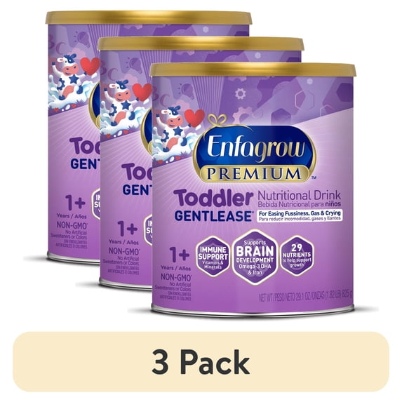 (3 pack) Enfagrow Premium Gentlease Toddler Nutritional Drink, For Sensitive Bellies, 29.1 oz