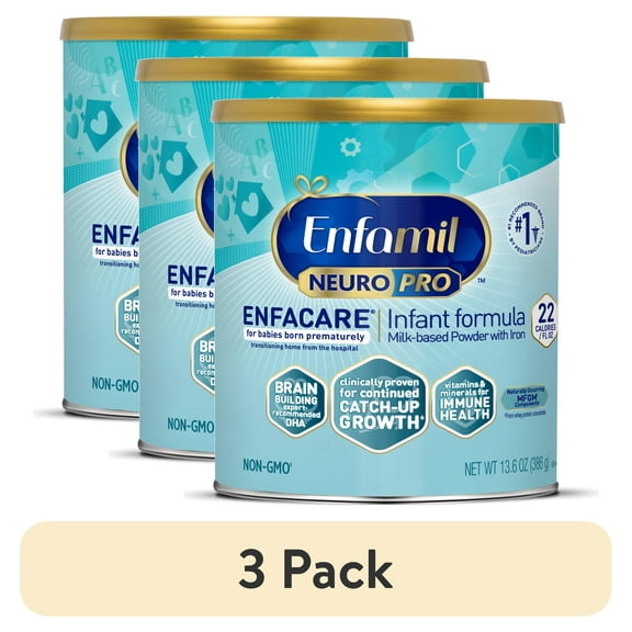(3 pack) Enfamil Neuro Pro EnfaCare Infant Formula, 13.6 oz, Premature & Low Birth Weight Nutrition