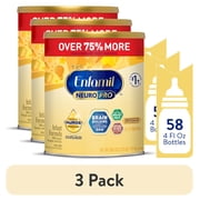 عبوة من 3 عبوات من Enfamil NeuroPro Baby Formula، Brain Building Duo DHA & MFGM، بودرة حليب الأطفال، 36.6 أونصة، علبة كبيرة الحجم