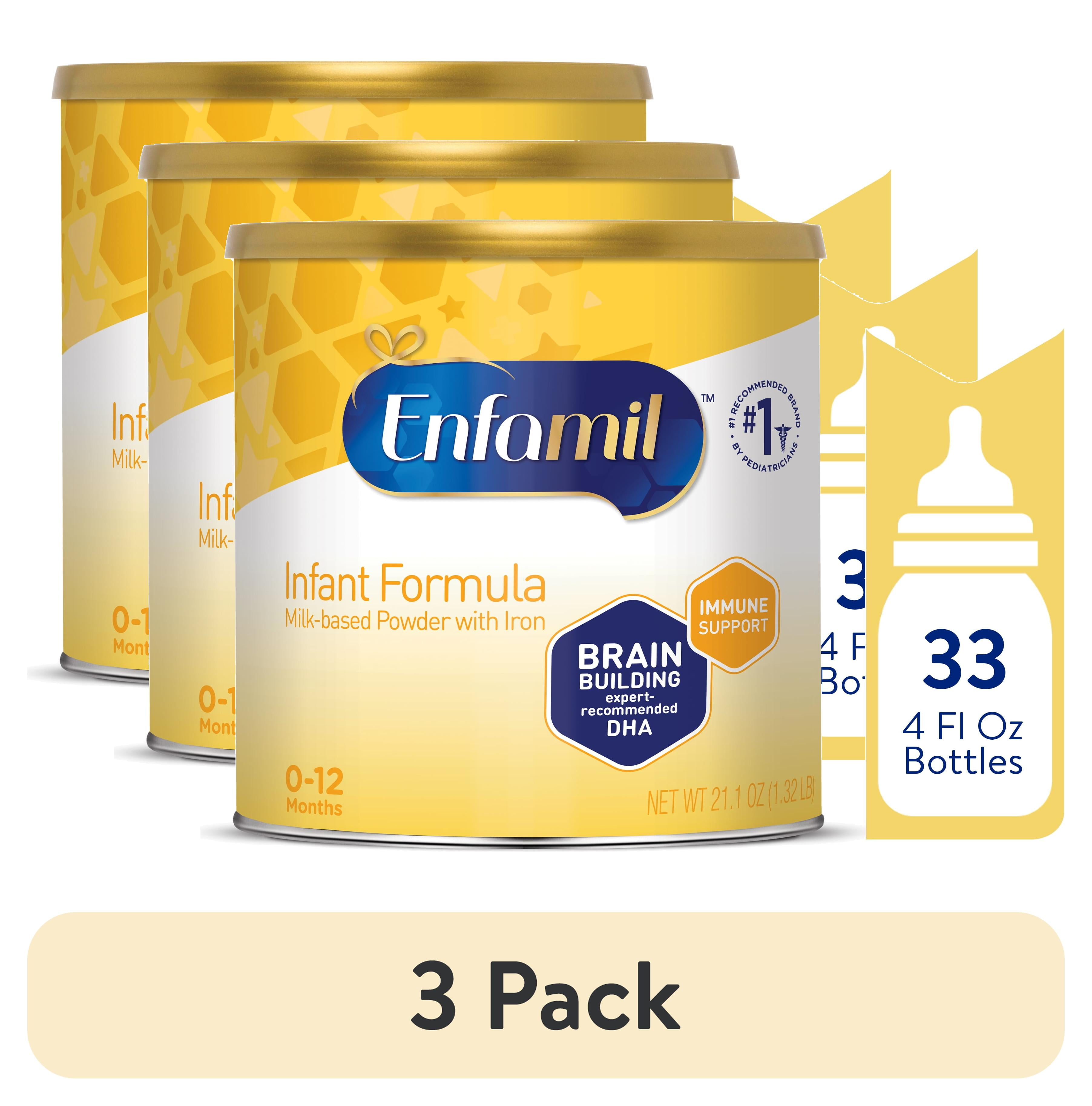 (3 pack) Enfamil Powder Baby Formula with Iron, 21.1 oz Can