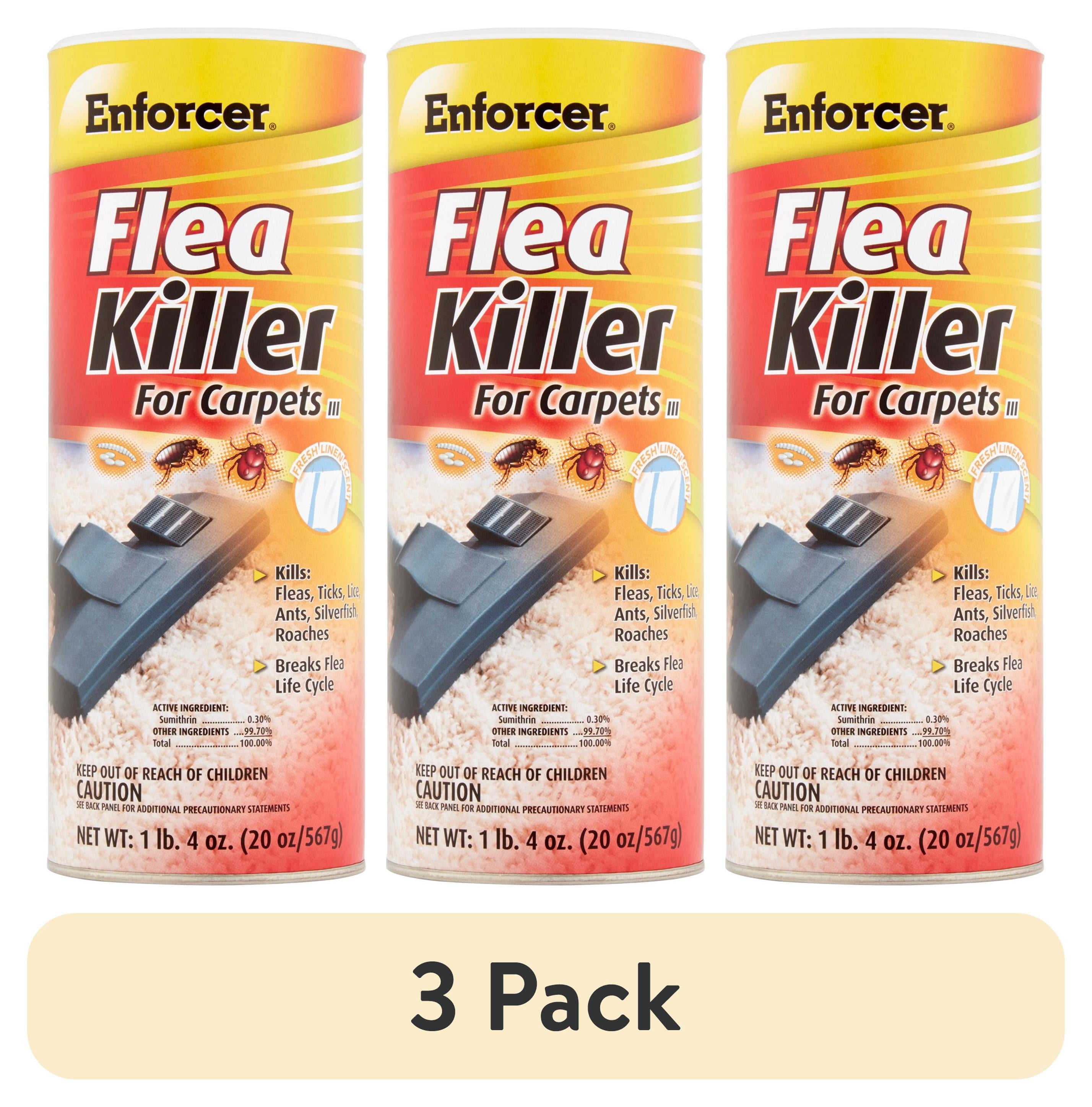 (3 pack) Enforcer Flea Killer for Carpets Powder, 20 oz