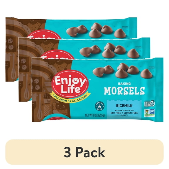 (3 pack) Enjoy Life Ricemilk Baking Morsels, 9 oz Bag