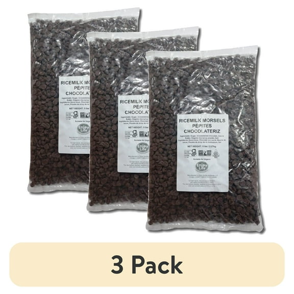 (3 pack) Enjoy Life Ricemilk Chocolate Baking Morsels | Allergy Friendly, Dairy Free, Vegan | 5 Pound Bulk Bag