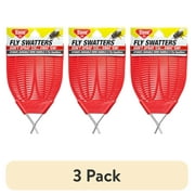 (3 pack) Enoz Fly Swatter, Wire Handled Plastic Fly Swatter, Assorted Colors, 2 Ct