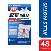 3 pack Enoz Old Fashioned Moth Balls, Naphthalene Balls, 6 Single-Use Packets, 48 oz