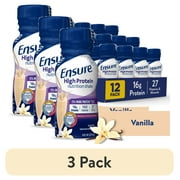 (3 pack) Ensure High Protein Nutrition Shake, Vanilla, 8 fl oz, 12 Count