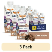 (3 pack) Ensure Max Protein Shake, 30g Protein, Cafe Mocha, 11 fl oz, 4 Pack
