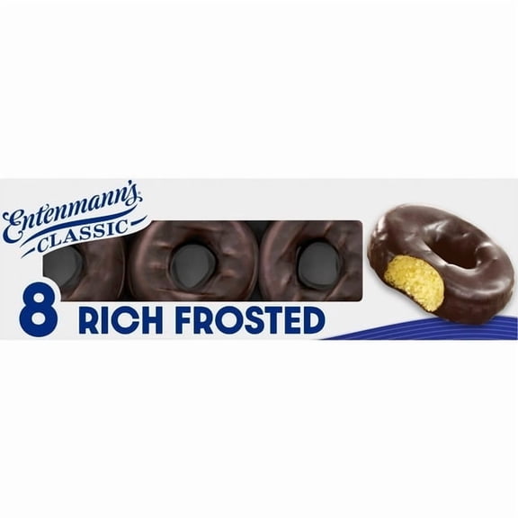 (3 pack) Entenmann's Classic Rich Frosted Donuts, 8 count, Chocolate Donuts, 16.5 oz Box