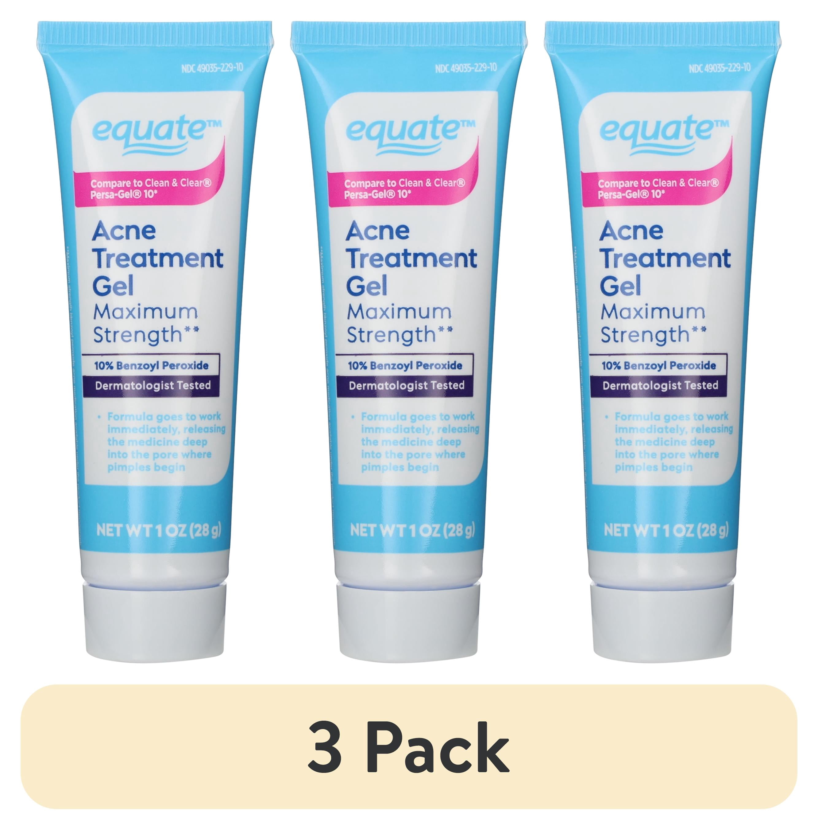 (3 pack) Equate Maximum Strength Acne Treatment Gel, 1 oz