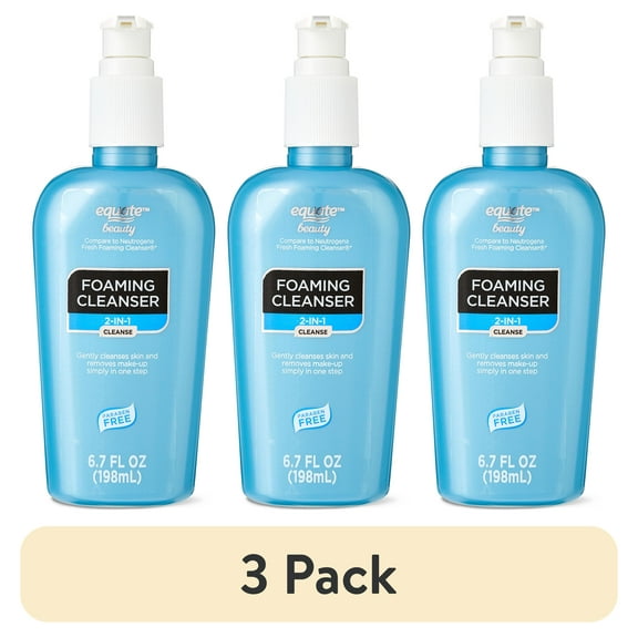 (3 pack) Equate 2-in-1 Foaming Cleanser for Face Care, 6.7 fl oz, Compare to Neutrogena® Fresh Foaming Cleanser®
