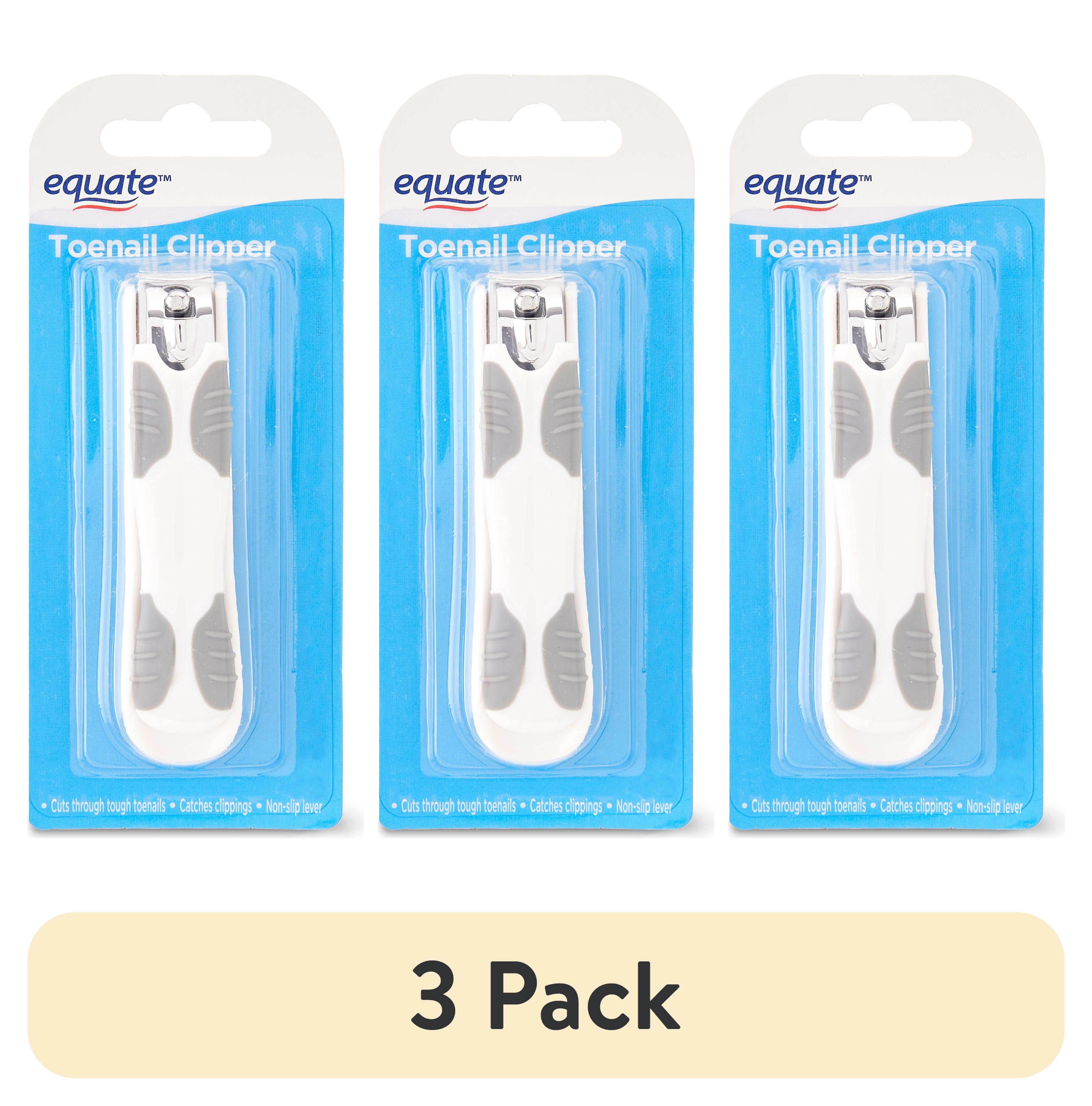 (3 pack) Equate Adult Toenail Clipper for Nail Health & Ingrown Toenail Prevention