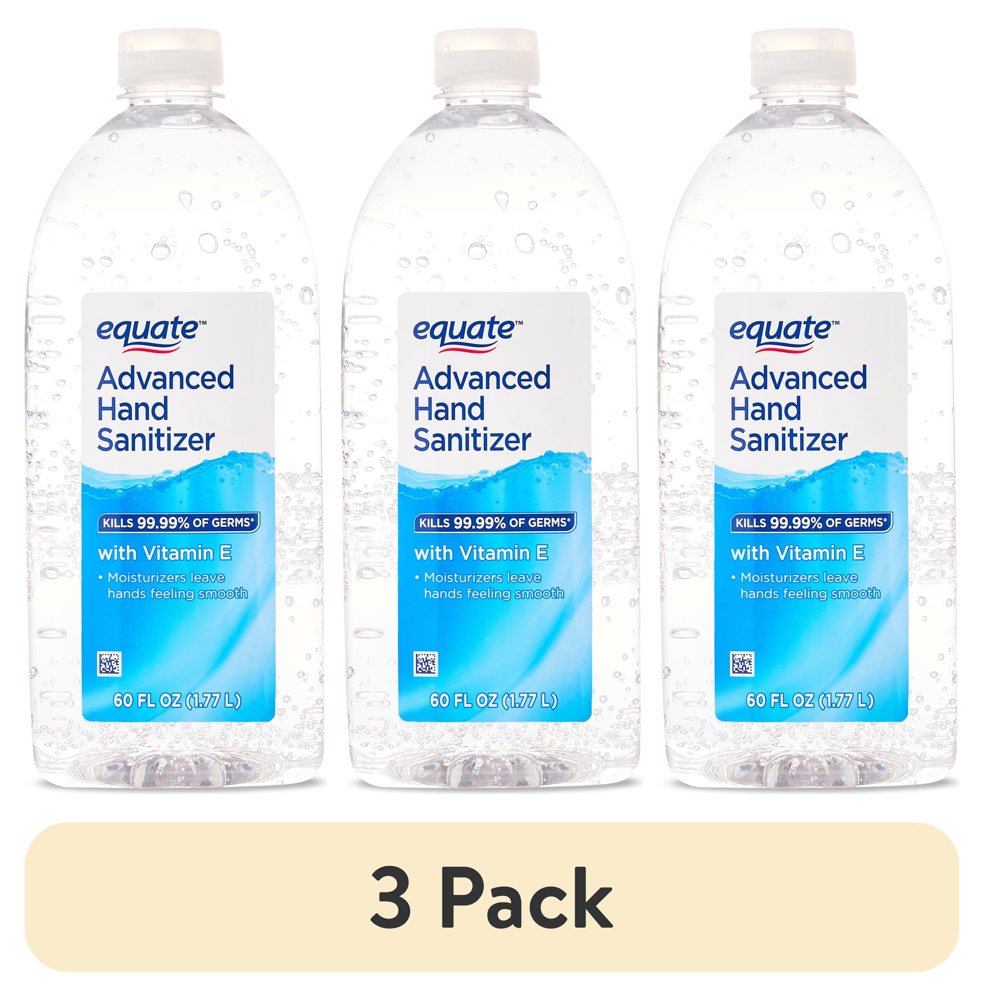 (3 pack) Equate Advanced Hand Sanitizer with Vitamin E, 60 fl oz