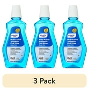 (3 pack) Equate Alcohol-Free Multi-Action Antiseptic Oral Rinse, Zesty Mint, 1 L