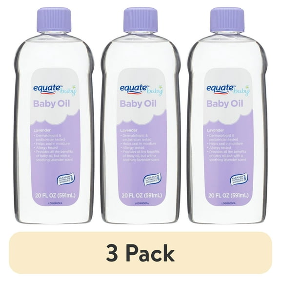 (3 pack) Equate Baby Oil Lavender 20 fl oz
