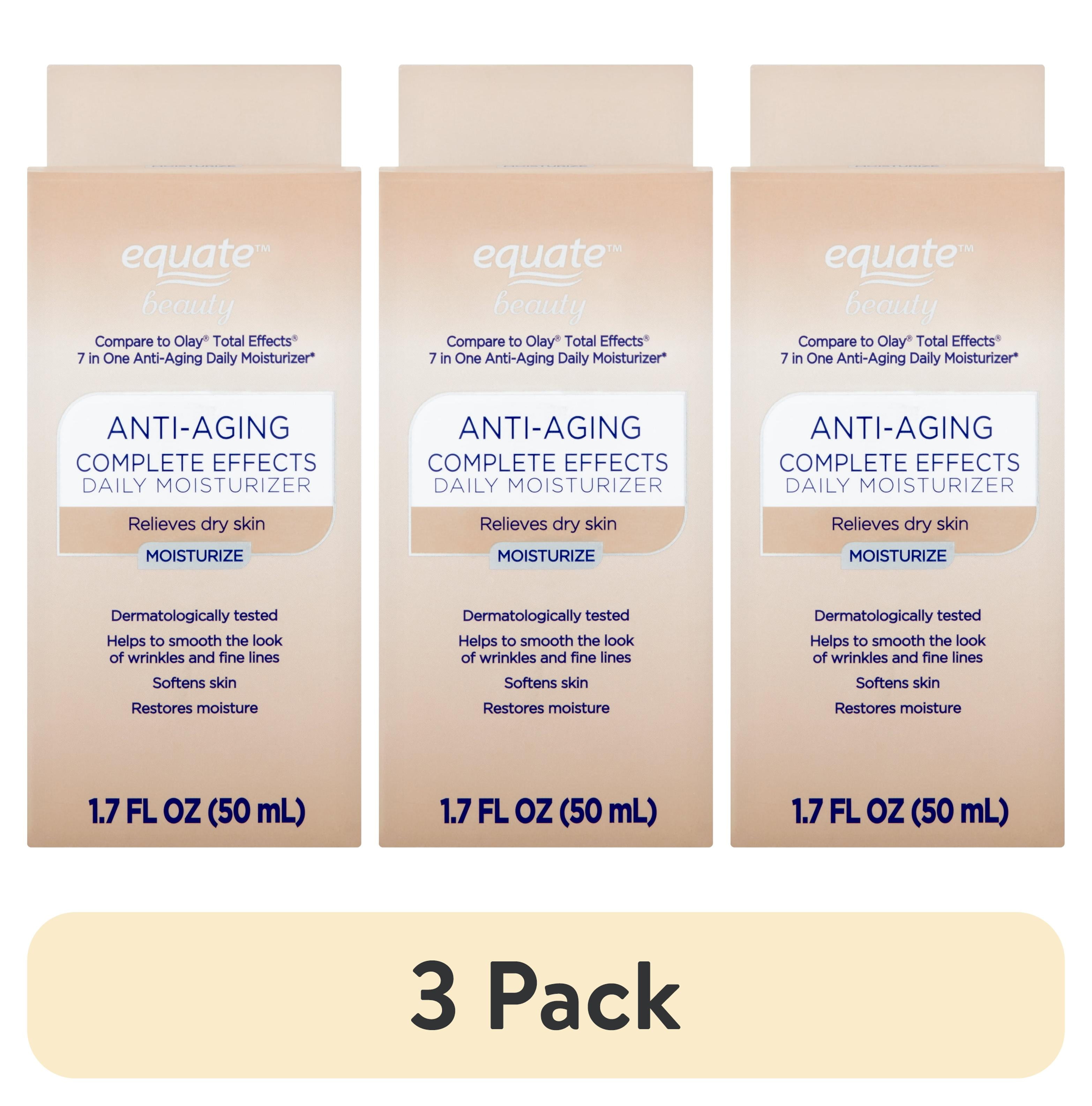 (3 pack) Equate Beauty Anti-Aging Complete Effects Daily Facial Moisturizer with SPF 15, 1.7 fl oz