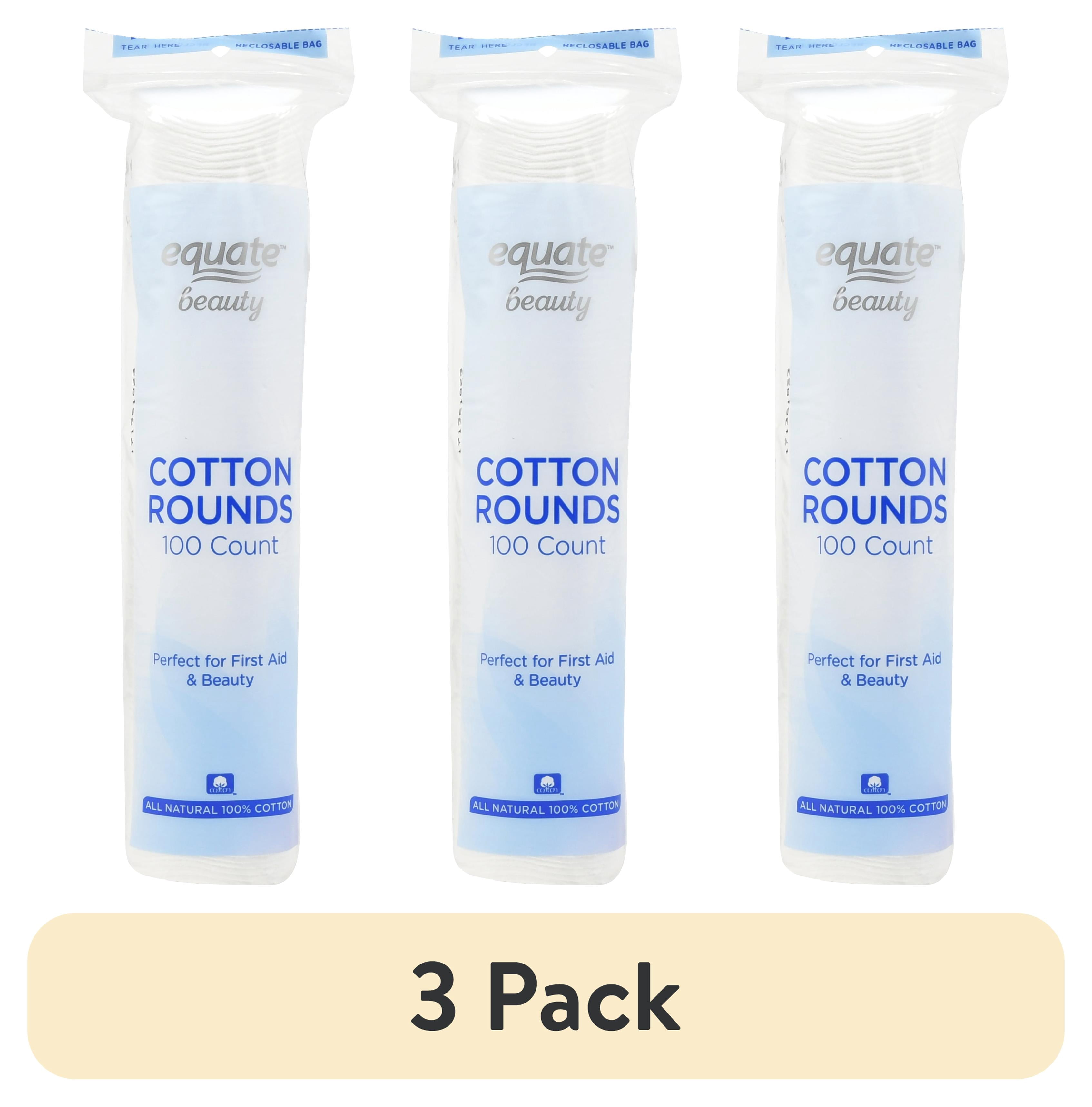 (3 pack) Equate Beauty Cotton Rounds, 100 Count