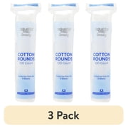 (3 pack) Equate Beauty Cotton Rounds, 100 Count