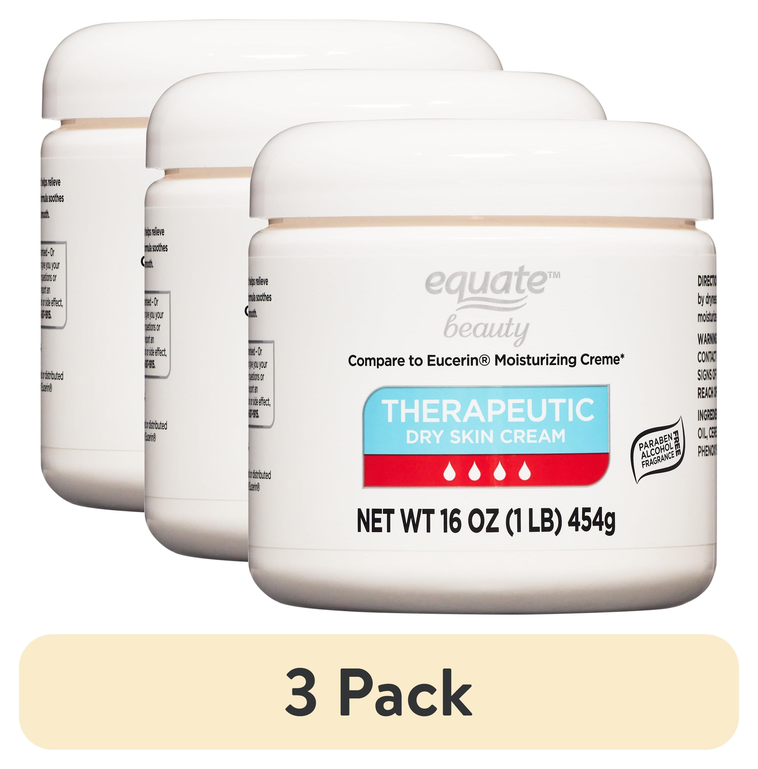 (3 pack) Equate Therapeutic Dry Skin Cream, 16 oz, Compare to Eucerin Moisturizing Creme