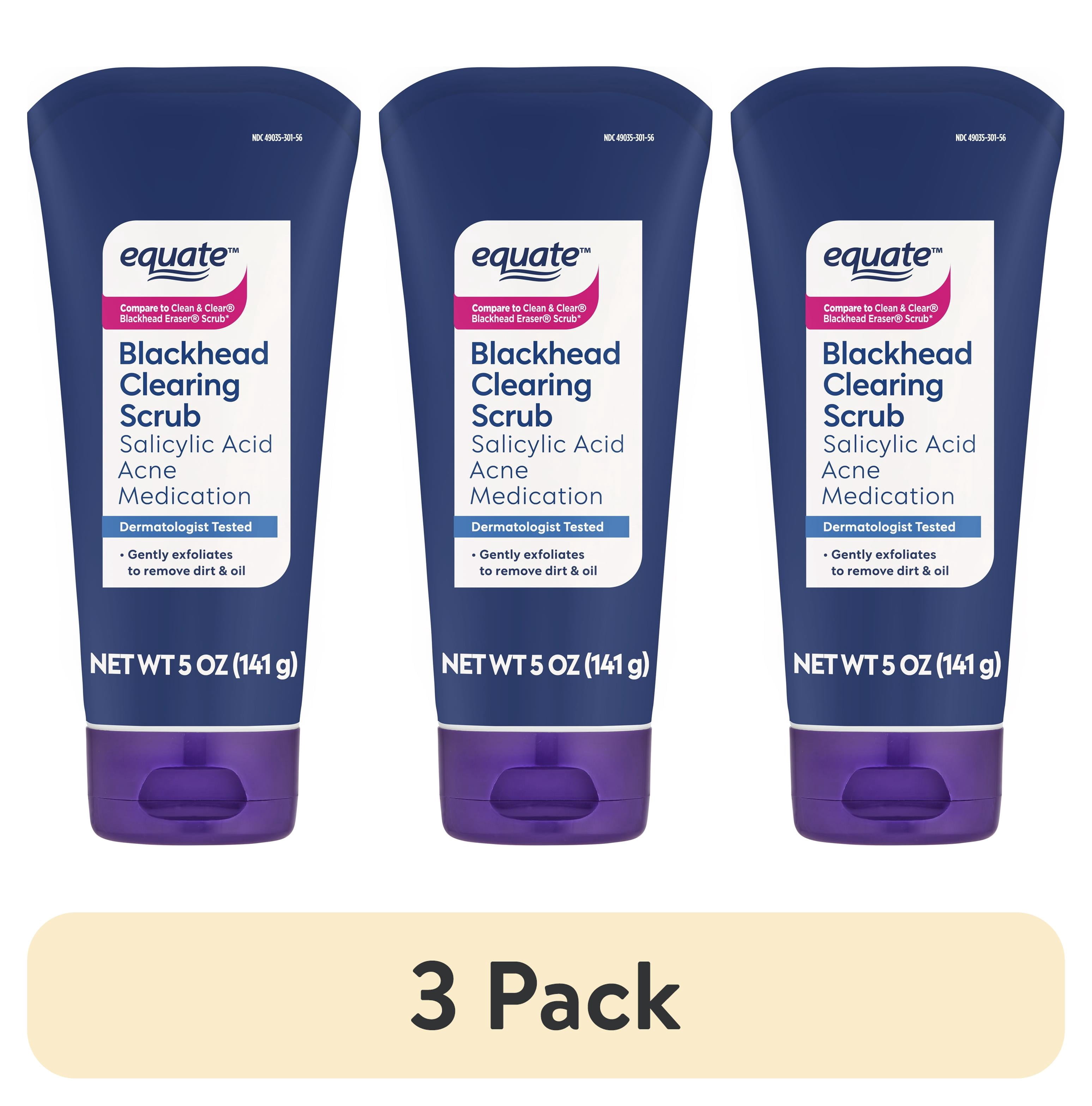 (3 pack) Equate Blackhead Clearing Scrub Salicylic Acid Acne Medication, 5 oz
