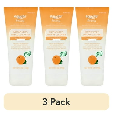 (3 pack) Equate Apricot Cleanser with 2% Salicylic Acid for Acne Care, 6 oz, Compare to St. Ives® Blemish Control Apricot Scrub