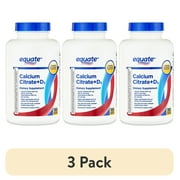 3 pack Equate Calcium Citrate + D3 Tablets Dietary Supplement, 630 mg, 180 Count, Compare to Citracal  Maximum