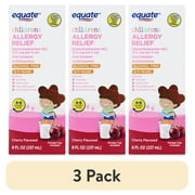 (3 pack) Equate Children's Diphenhydramine Allergy Relief Oral Solution, 12.5 mg, Cherry Flavor, Ages 6 to 11 Years, 8 fl oz, Compare to Children's Benadryl® Allergy Active Ingredient