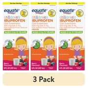 (3 pack) Equate Children's Ibuprofen Oral Suspension, 100 mg, Berry Flavor, Ages 2 to 11 Years, 8 fl oz, Compare to Children's Motrin® Active Ingredient