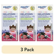 (3 pack) Equate Children’s Sleep Aid Melatonin Liquid Supplement, 1 mg, Mixed Berry Flavor, Ages 3 Years +, 1 fl oz, Compare to Zarbee's® Sleep Liquid with Melatonin Ingredients