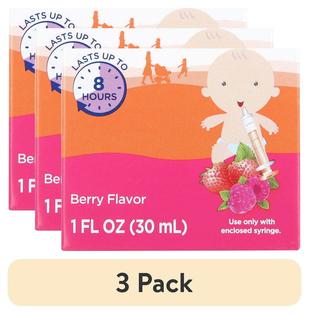 (3 pack) Equate Infants' Dye-Free Ibuprofen Oral Suspension Concentrated Drops, 50 mg, Berry Flavor, Ages 6 Mos to 23 Mos, 1 fl oz, Compare to Concentrated Motrin Infants' Drops Active Ingredient