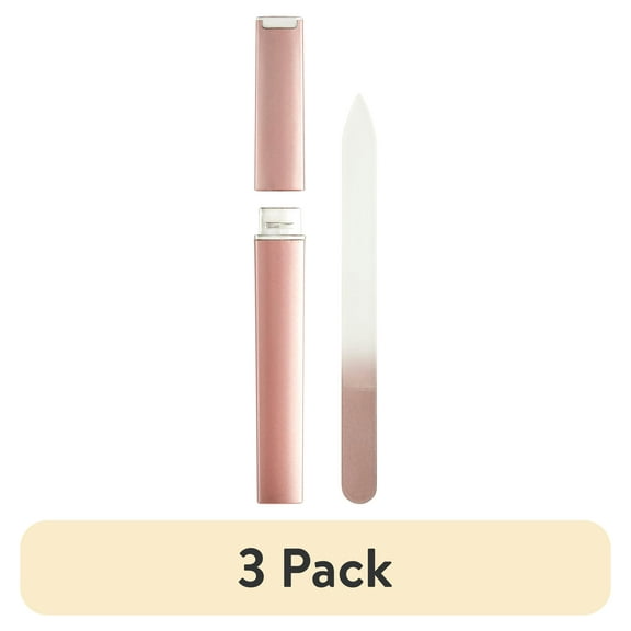 (3 pack) Equate Crystal Glass Nail File or Salon Board with Protective Case for Nail Care