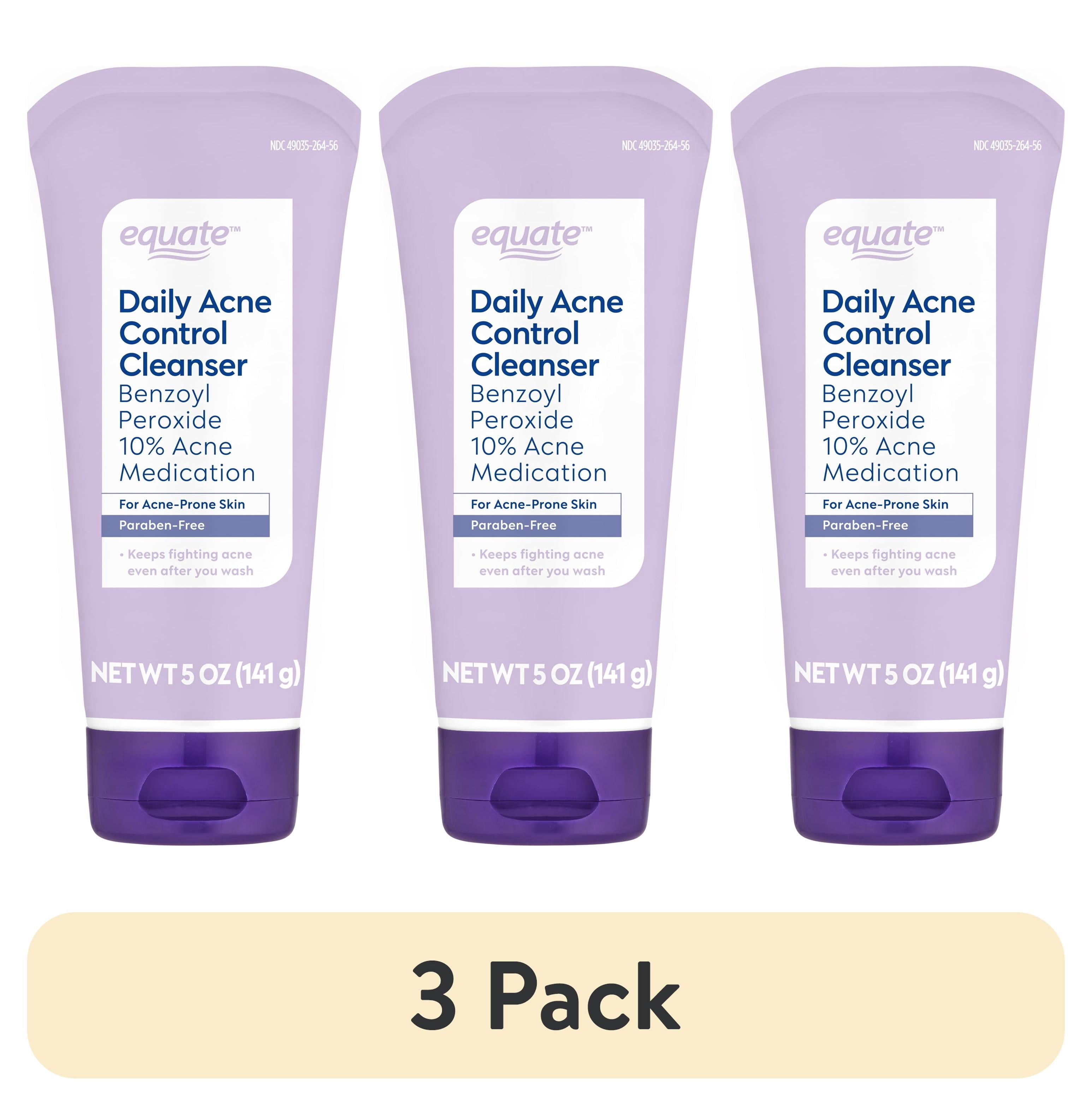 3 pack Equate Daily Acne Control Cleanser Benzoyl Peroxide