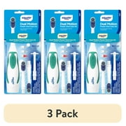 (3 pack) Equate Dual Motion Power Oral Care Kit with Interdental Tools, Soft Bristles (1 Handle, 2 Brush Heads, 1 Interdental Arm, 1 Gum Stimulator, 2 Sulcus Tips, 21 Floss Heads, 2 AA Batteries)