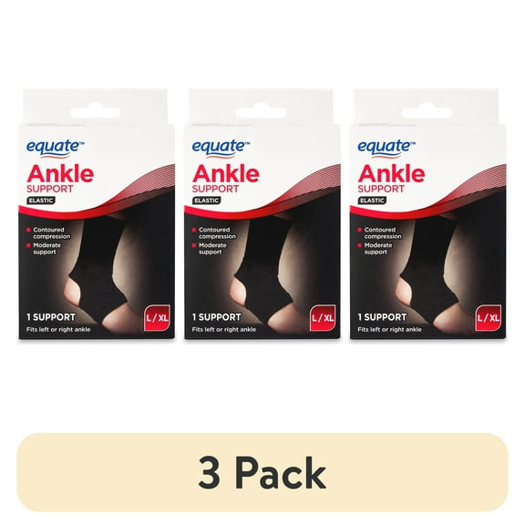 (3 pack) Equate Elastic Ankle Support for Adults, Sizes Large to Extra Large