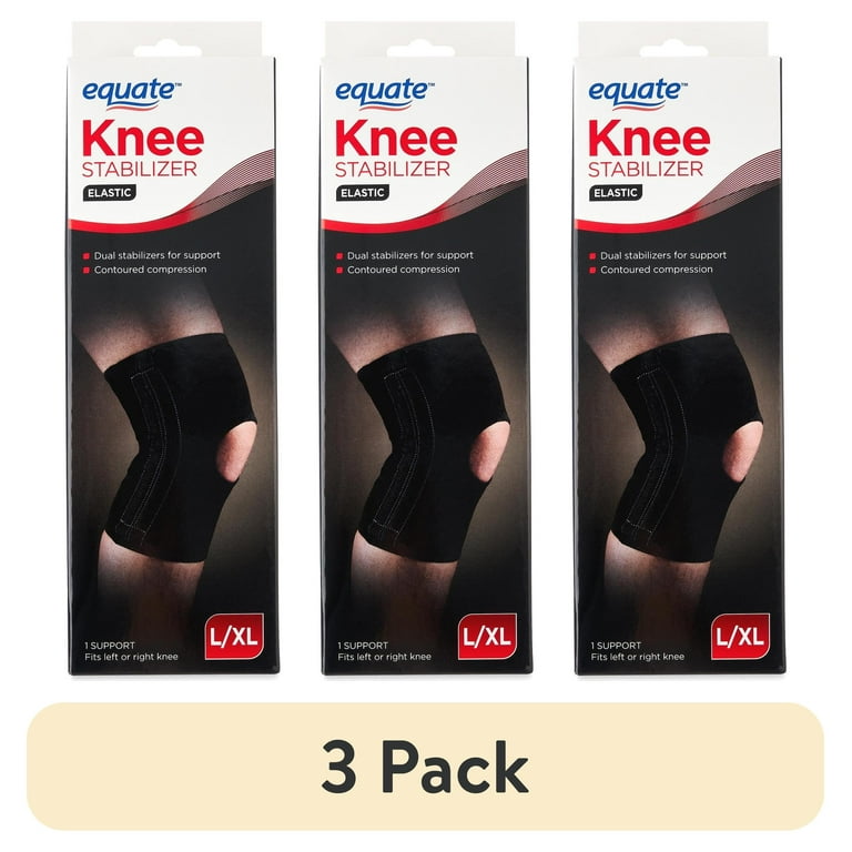 3 pack) Equate Elastic Knee Stabilizer, Black, L/XL - Walmart.com