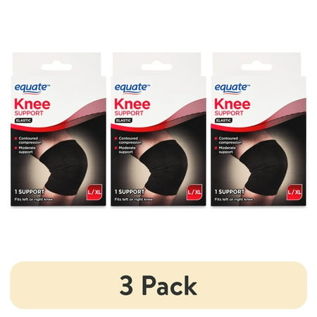 (3 pack) Equate Knee Compression Support Brace, Unisex, Large / Extra Large