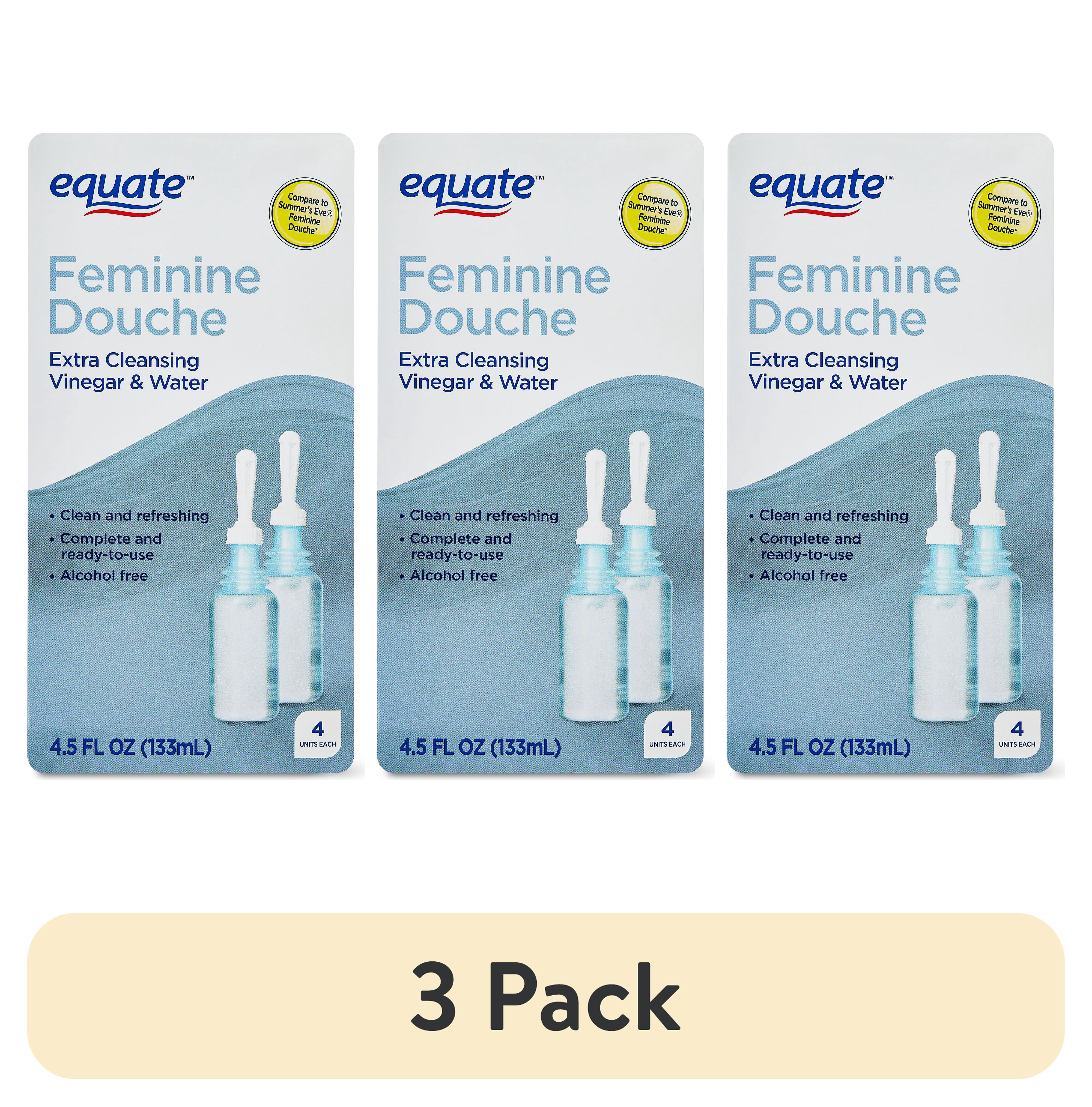 (3 pack) Equate Extra Cleansing Feminine Douches, 4 Count Pack