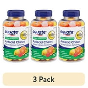 (3 pack) Equate Extra Strength Calcium Carbonate Antacid Chewable Tablets for Heartburn Relief, 120 Count