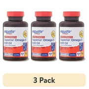 3 pack Equate Extra Strength Krill Oil Dietary Supplement, 500mg, 150 Count, Compare to MegaRed  Extra Strength