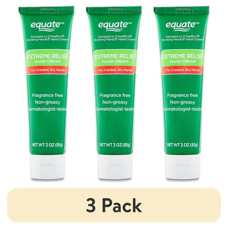 (3 pack) Equate Extreme Relief Hand Cream, 3 fl oz