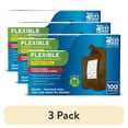 thumbnail image 1 of (3 pack) Equate Flexible Fabric Antibacterial Bandages, Dark Bronze, 100 Count, 1 of 9