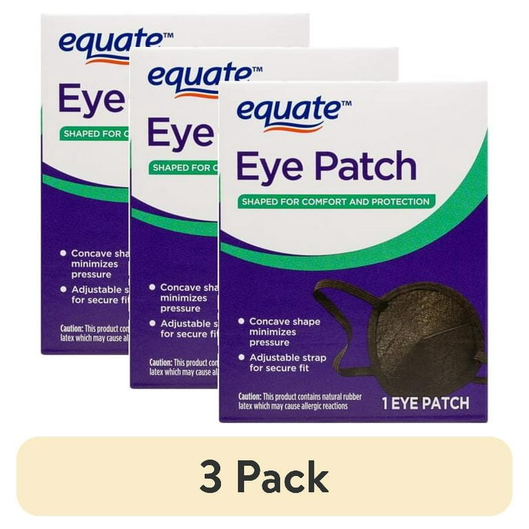 3 pack) Equate Foam Padded Eye Patch, Black, 1 Count, One Size