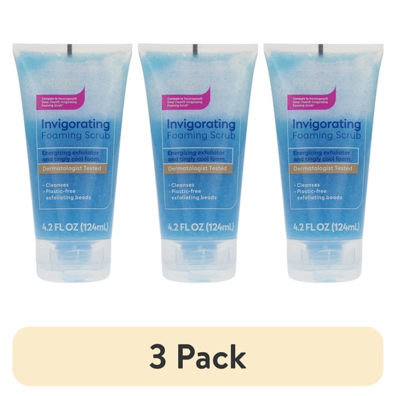 (3 pack) Equate Invigorating Foaming Scrub, 4.2 fl oz