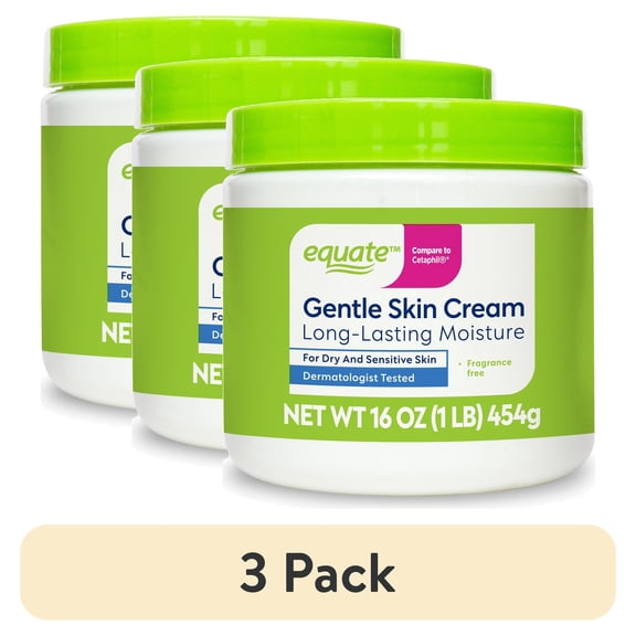 (3 pack) Equate Gentle Skin Cream, 16 oz