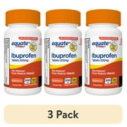 (3 pack) Equate Ibuprofen Pain Reliever and Fever Reducer Tablets, 200 mg, 100 Count