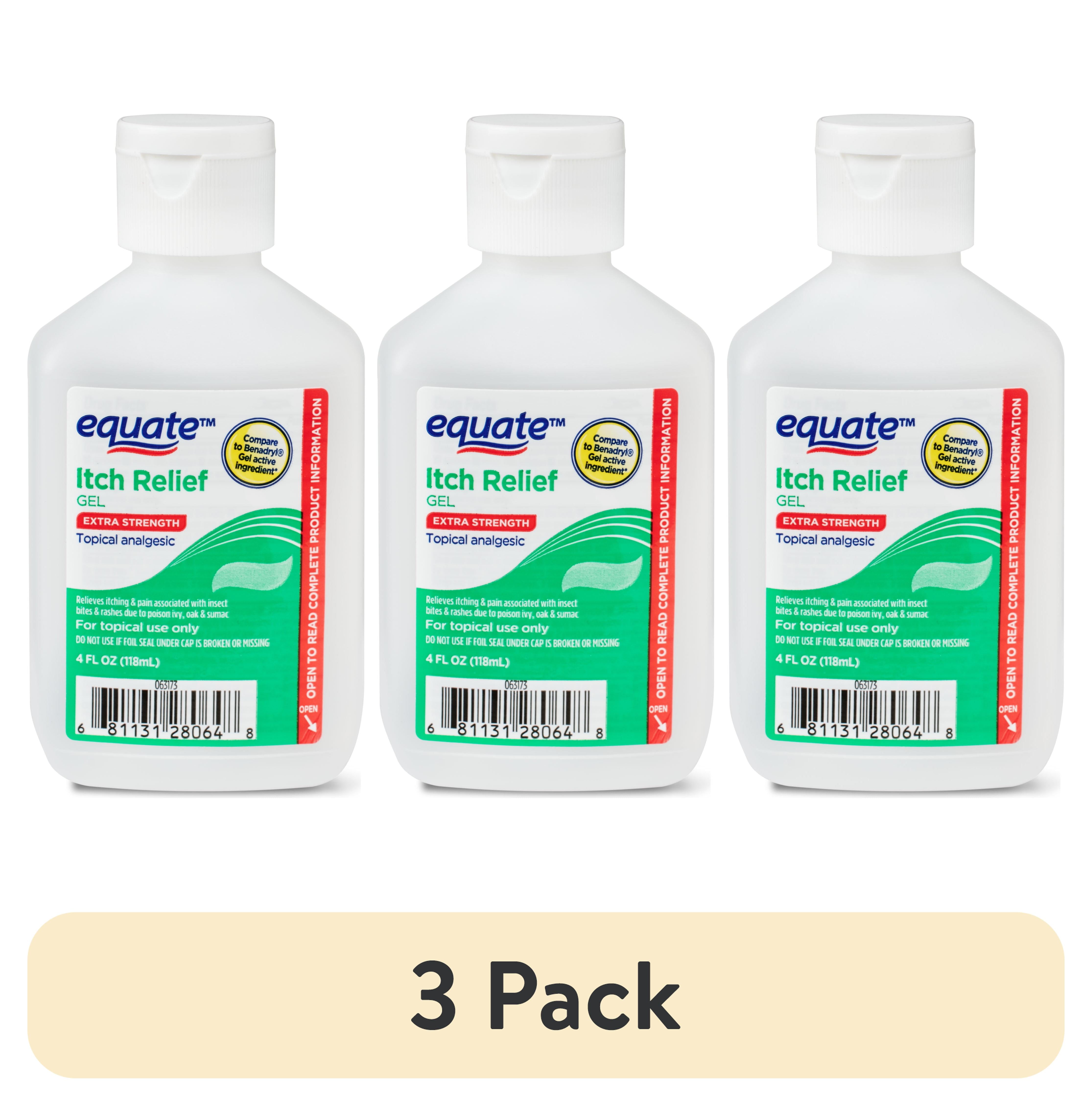 (3 pack) Equate Extra Strength Itch Relief Gel, 4 fl oz, Compare to Benadryl Gel Active Ingredient