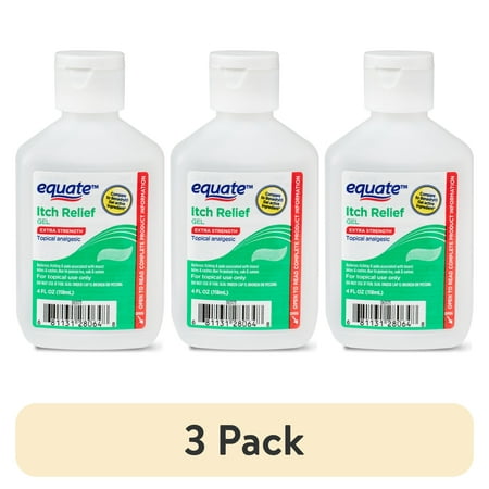 (3 pack) Equate Extra Strength Itch Relief Gel, 4 fl oz, Compare to Benadryl® Gel Active Ingredient