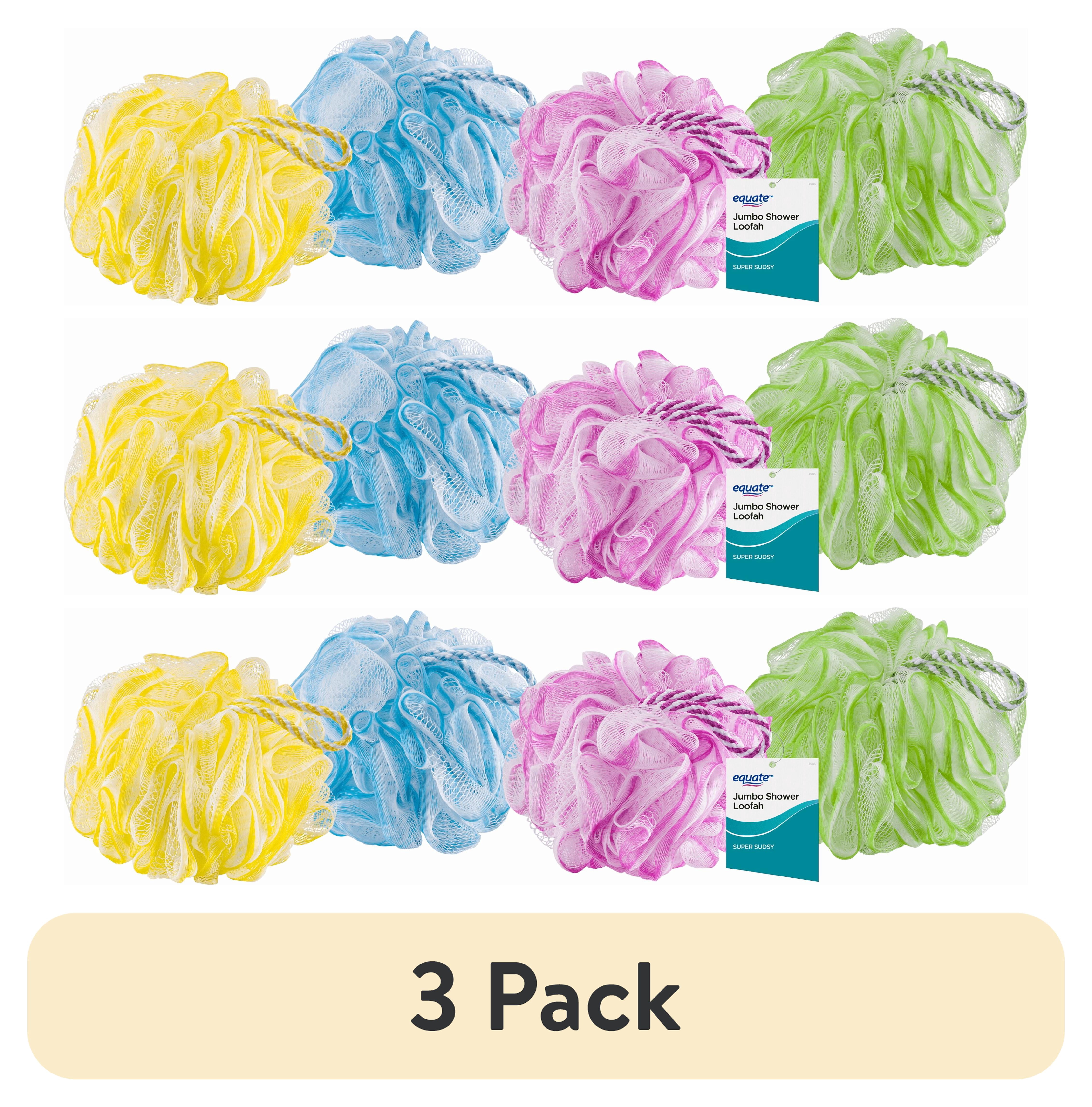 (3 pack) Equate Jumbo Size Body Sponge, Color May Vary