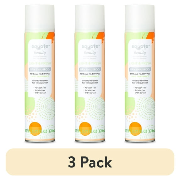 (3 pack) Equate Light & Fresh Dry Shampoo 5.71 fl oz - Compare to Batiste Bare