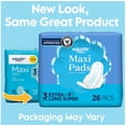 thumbnail image 1 of (3 pack) Equate Maxi Pads with Flexi-Wings, Extra Long Super Absorbency, Size 3, 26 Count, 1 of 21