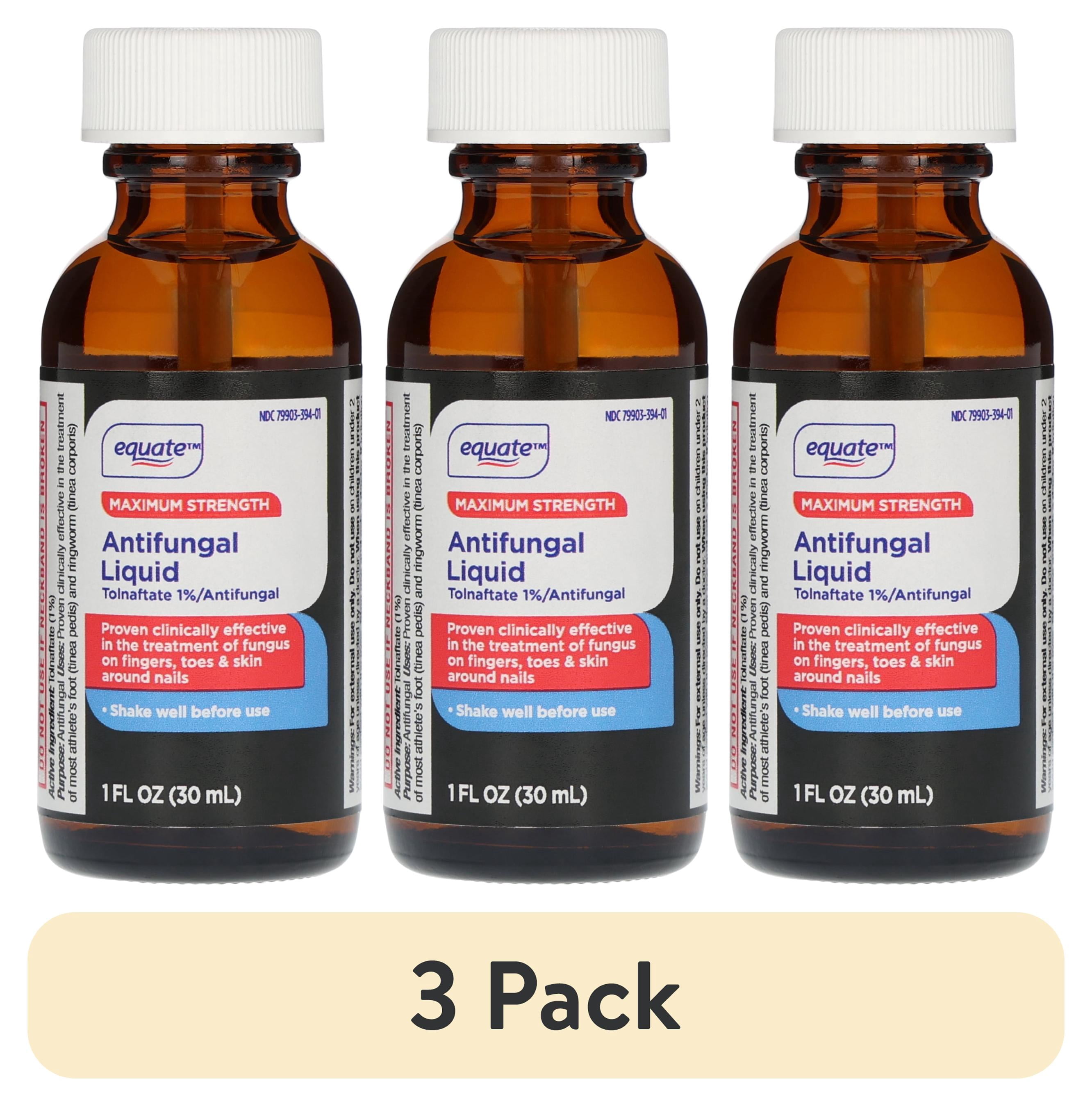 (3 pack) Equate Maximum Strength Antifungal Liquid Tolnaftate 1%, 1 fl oz, Compare to Fungi-Nail® Active Ingredient